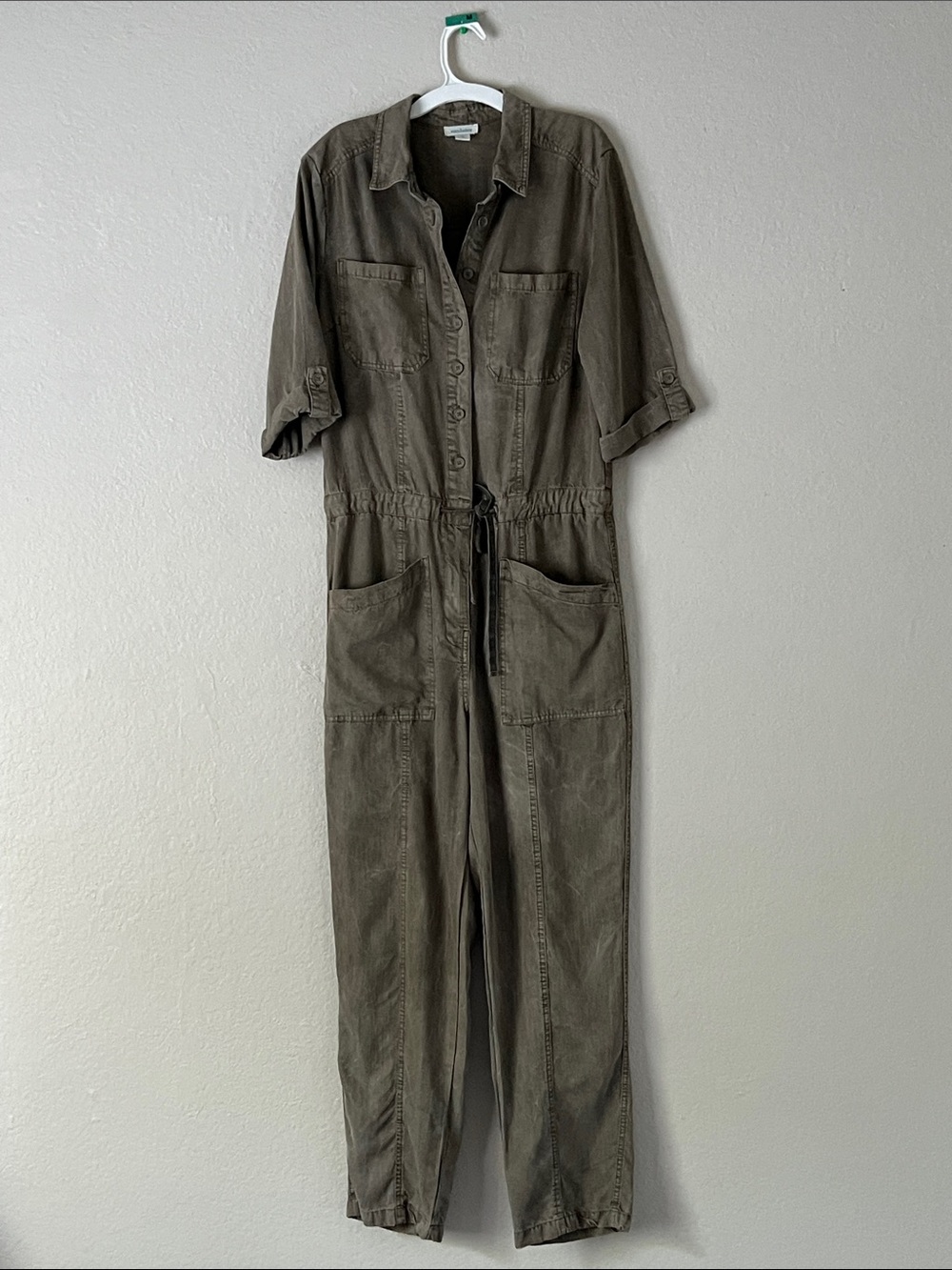 NWOT Sundance Wayside Cargo Utility Jumpsuit Vintage Wash Green Sage Size S - Picture 2 of 12